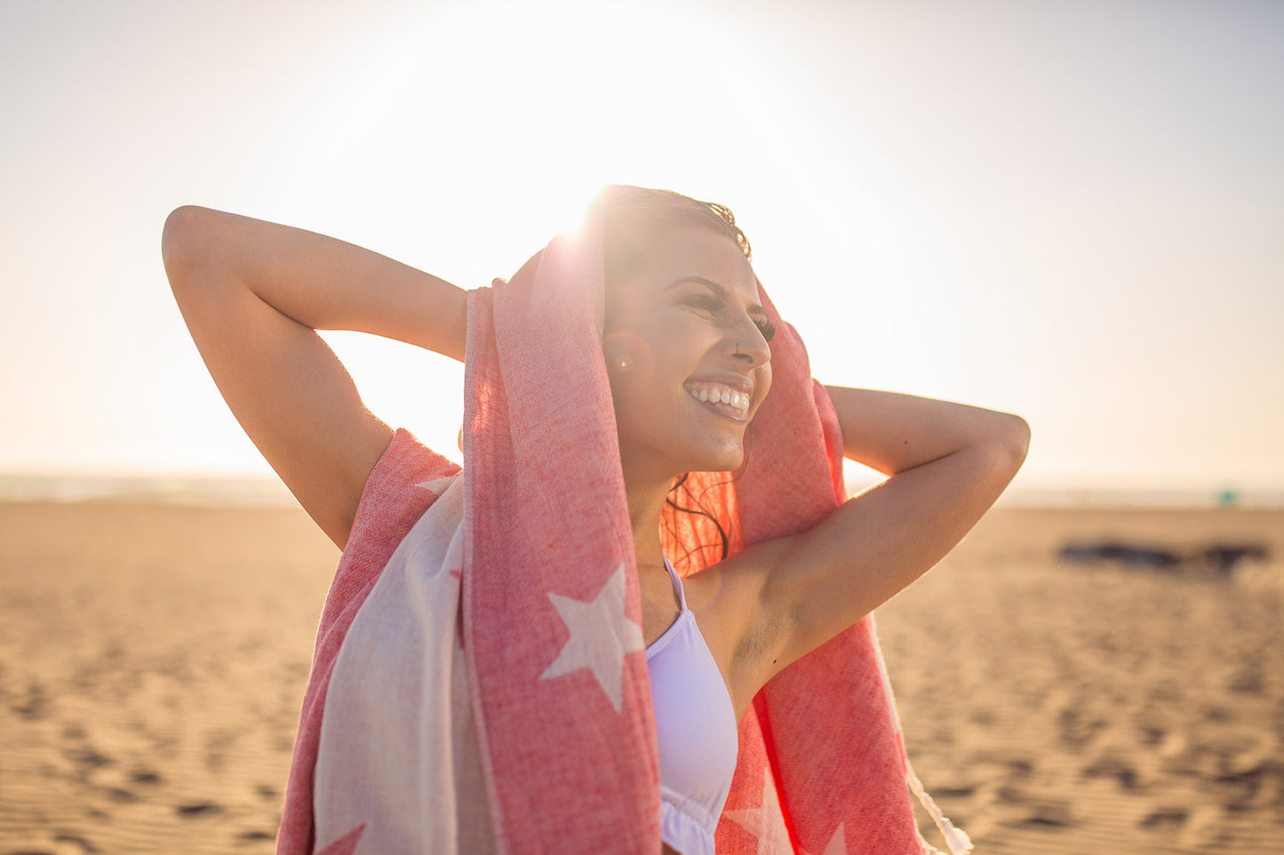 Star Spangled Surfer Beach Towel